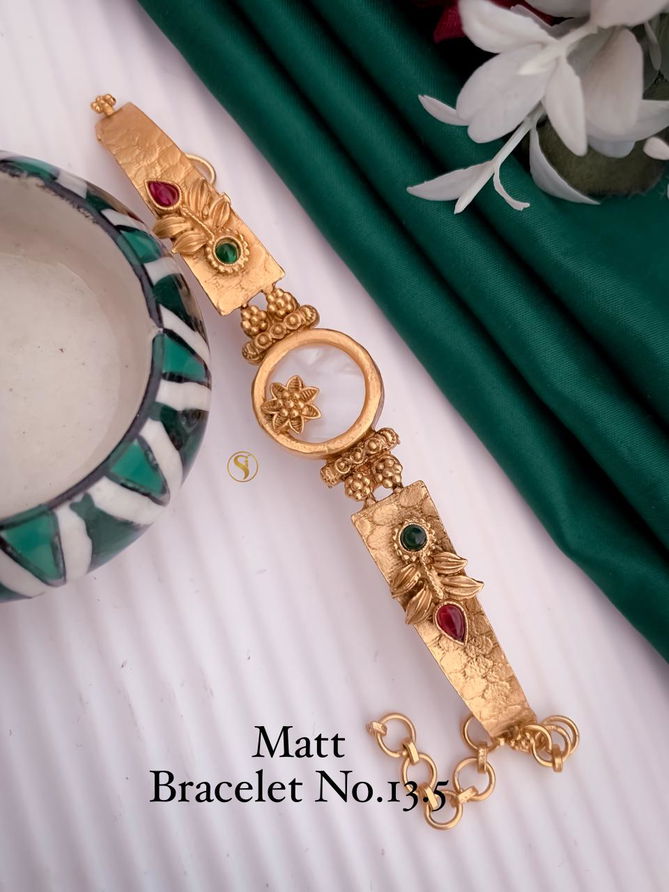 8 MB Golden Matt Bracelet Wholesale Shop In Surat
